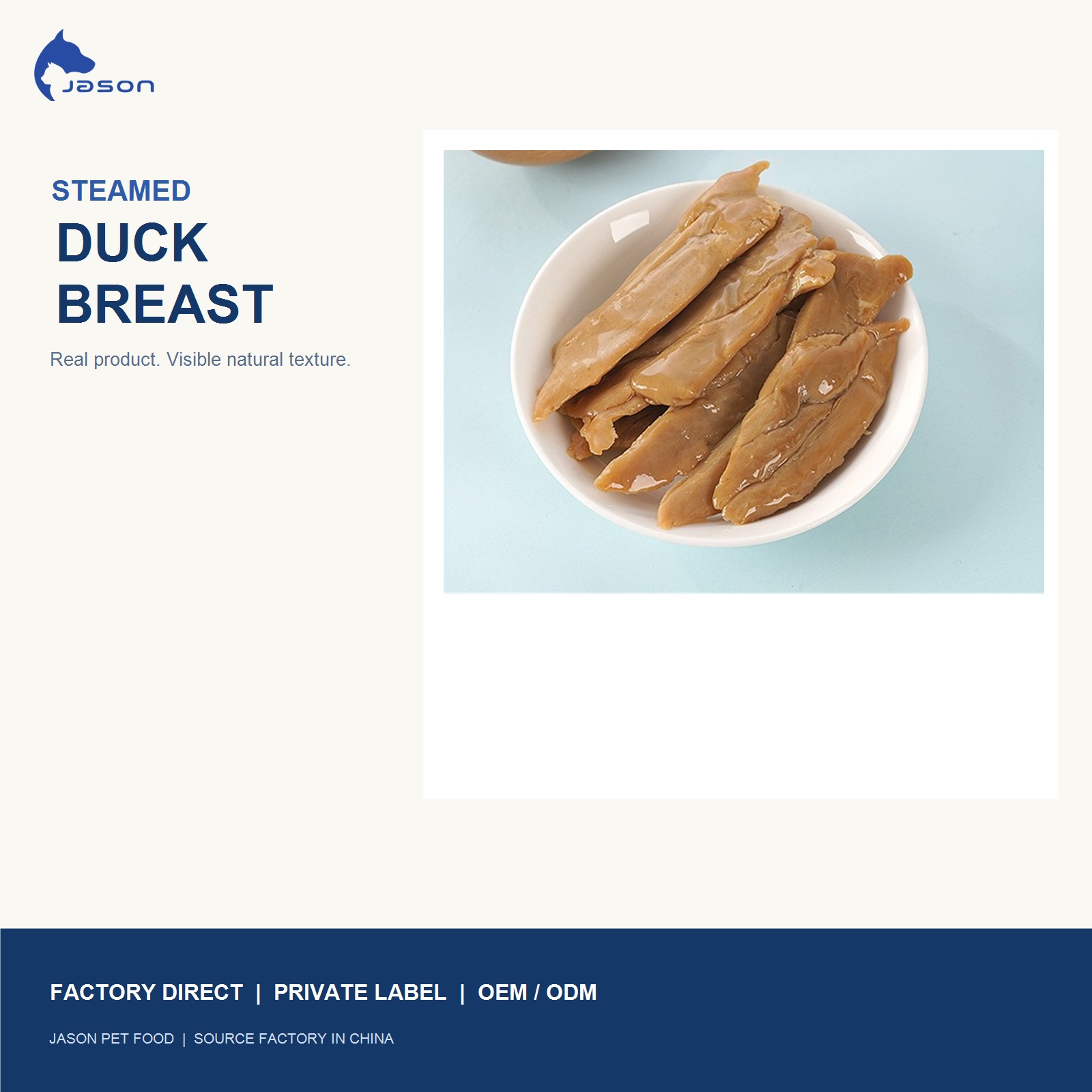 Steamed Duck Breast Pet Treats | Private Label & OEM Manufacturer