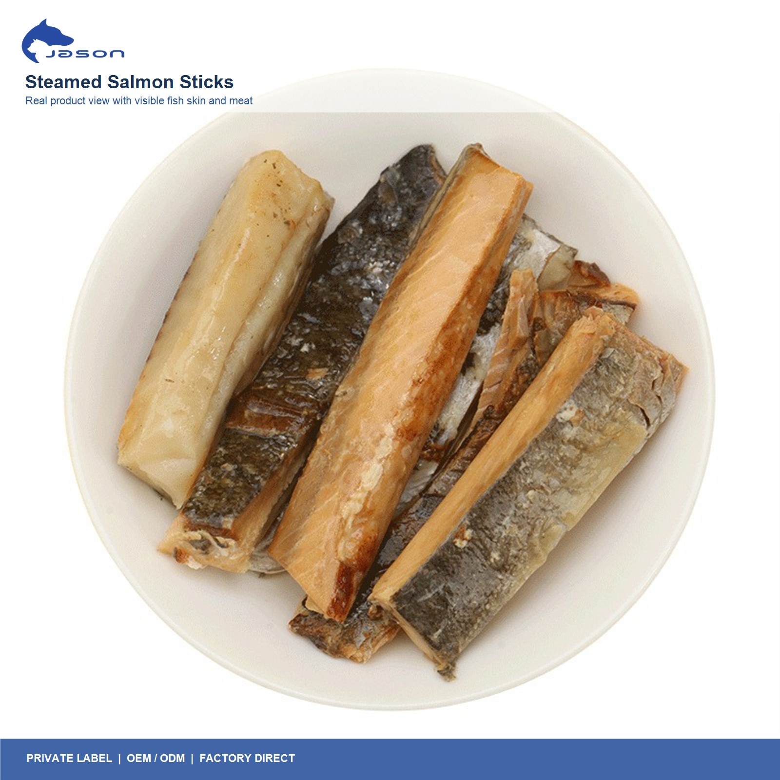 Steamed Salmon Sticks Pet Treats | Private Label & OEM Manufacturer